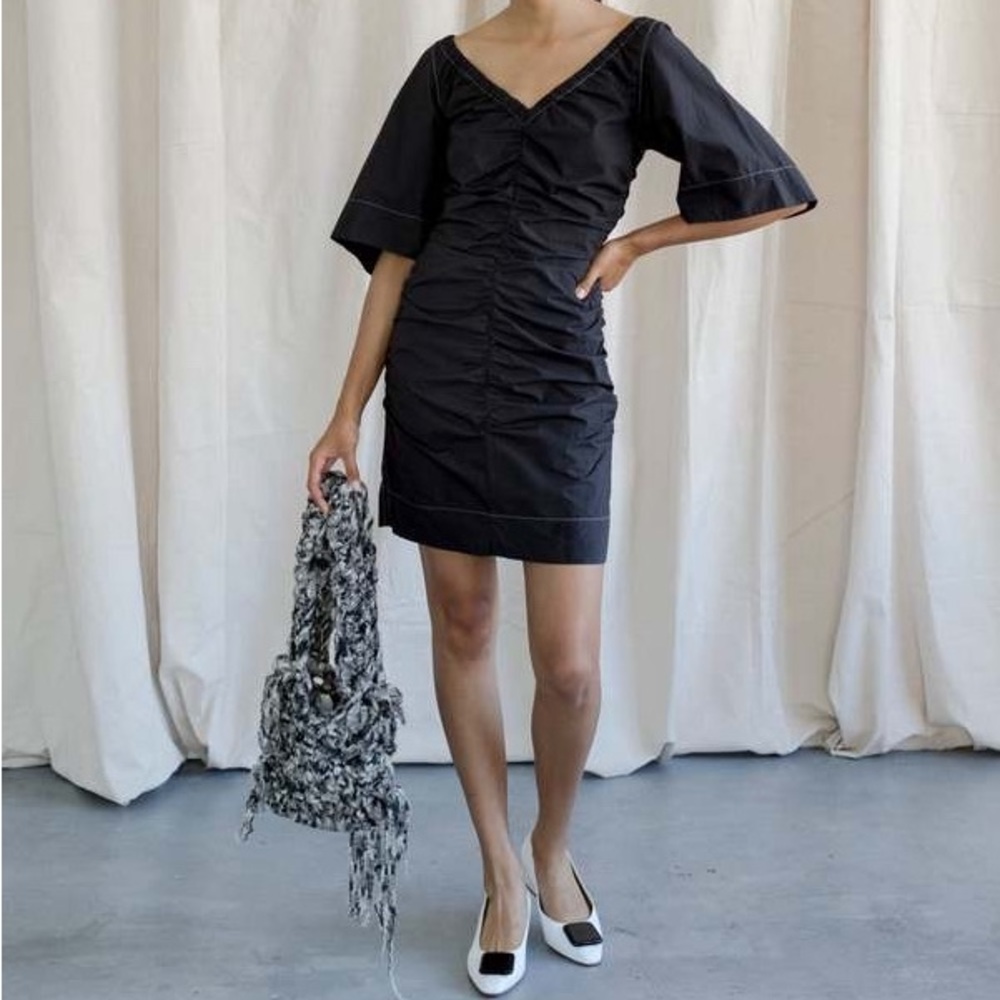 Ganni Ruched Mini Dress - Picture 2 of 7
